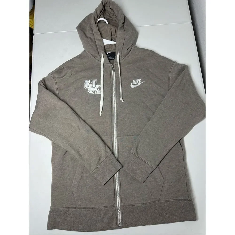 Nike University of Kentucky UK Men’s Full Zip Hooded Jacket Size L Beige